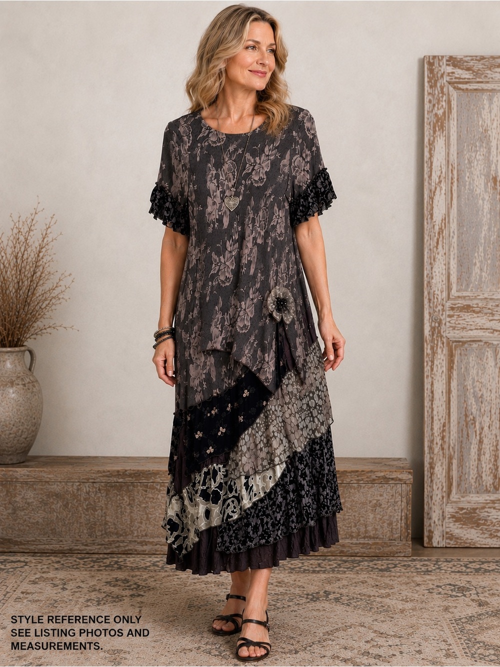 Vintage Spencer Alexis 2 Pc Skirt Set Size 8 Lagenlook Boho Wearable Art